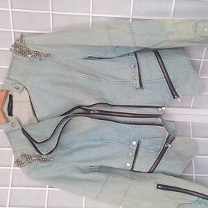 Akira Chicago Denim Distressed Jacket